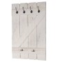 BERLINLODGE Wandgarderobe 91x60x10cm 6 Haken Weiß Shabby