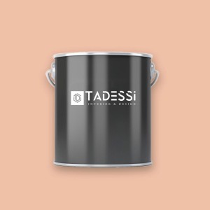 Tadessi Wandfarbe Violett Mitternachtsblau matt, 1 l, in dunkelgrauem Eimer mit Logo.