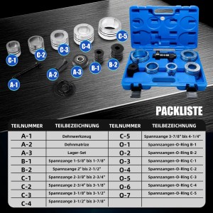 CCLIFE Auspuffrohr Expander Set, 7-teilig, mit blauer Aufbewahrungsbox. Werkzeug-Set für Endrohre und Schalldämpfer.