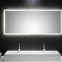 Rechteckiger LED-Lichtspiegel (140x60 cm) mit Touch-Bedienung und neutralweißem Licht.