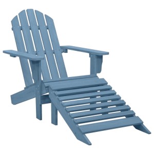 vidaXL Adirondack-Gartenstuhl mit Fußteil Massivholz Tanne Blau 315865
