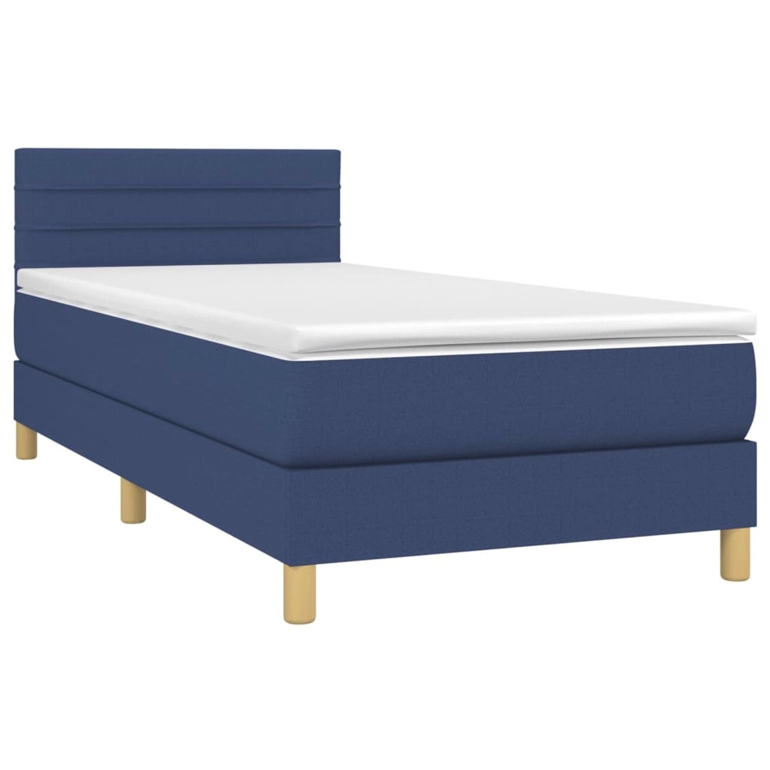 vidaXL Boxspringbett mit Matratze & LED Blau 90x190 cm Stoff 3133763 günstig online kaufen