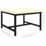 Schwarzer vidaXL Gartenhocker aus Rattan mit cremefarbenem Kissen, Teil des 7-tlg. Lounge Sets.