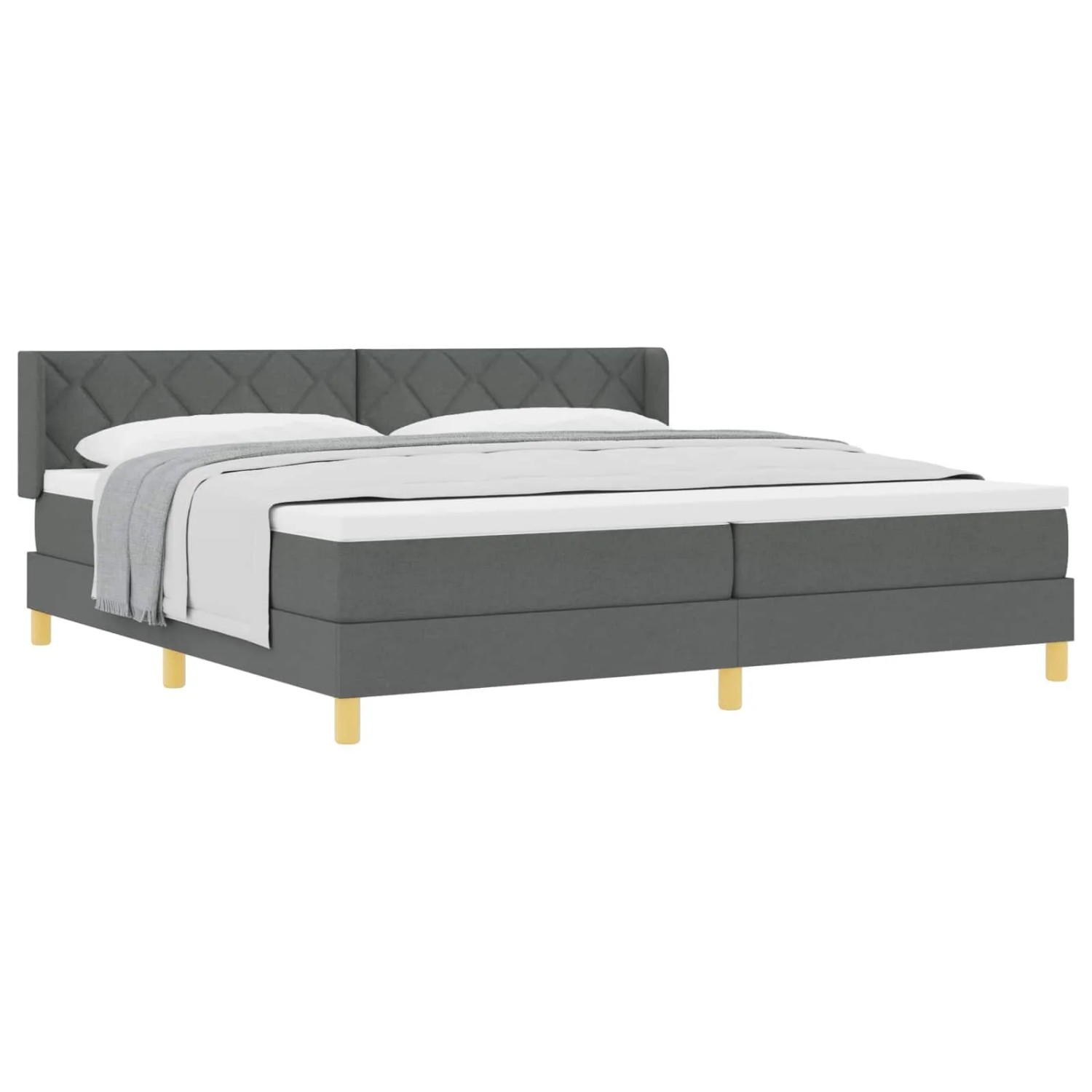 vidaXL Boxspringbett mit Matratze Dunkelgrau 200 x 200 cm Stoff 3341378