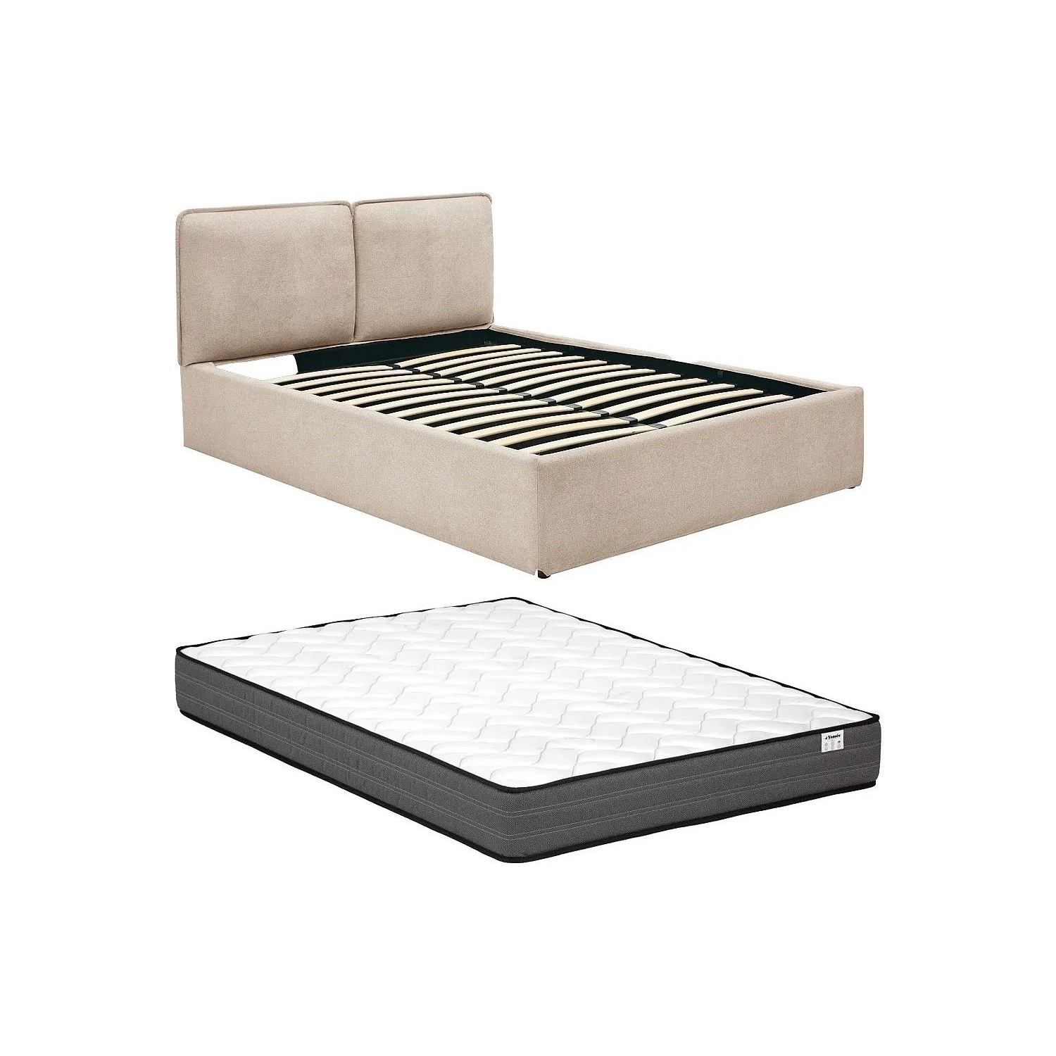 Vente-unique Bett Mit Bettkasten Tenese Beige 172.5 cm