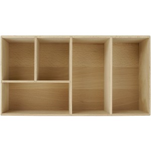 Fackelmann Schubladenbox aus Buche mit 5 Fächern für Badmöbel-Zubehör.