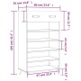 Schwarzer vidaXL Schuhschrank (60x35x105 cm) aus Holzwerkstoff mit Schublade und offenen Fächern.