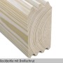 Detailaufnahme: 70 mm Blockbohle mit Dreifachnut für Skan Holz Gartenhaus Montral.