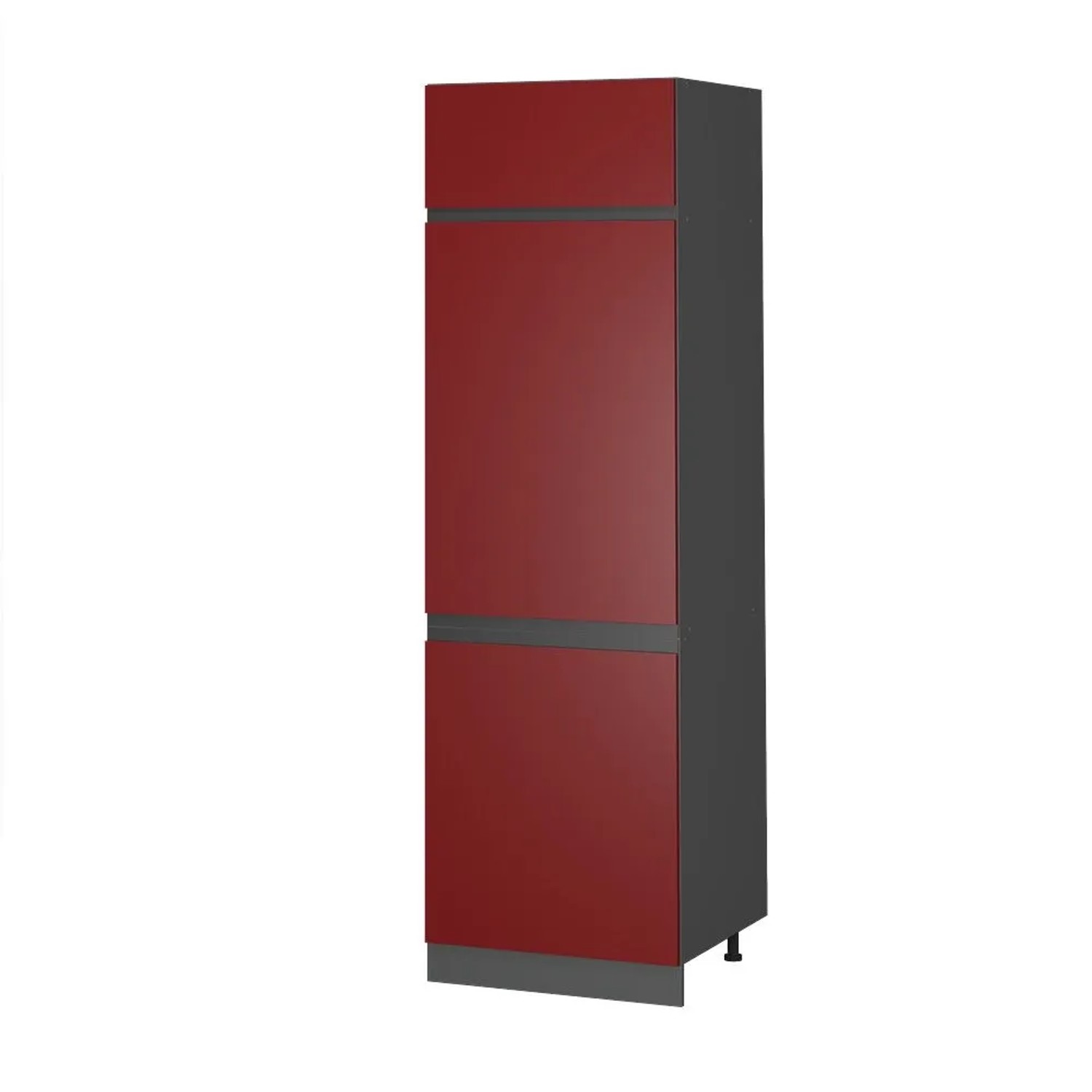Vicco Kühlumbauschrank R-Line Hochschrank für die Küche Rot Anthrazit 60 cm J-Shape