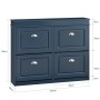 SoBuy Schuhschrank mit 4 Klappen Schuhkommode MDF Schuhregal 105x82x24cm Blau FSR79-B_4