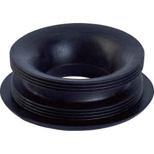 Schwarzer Gewindenippel (Ø 59,6 mm x Ø 32 mm) aus Gummi zur Siphon-Abdichtung.