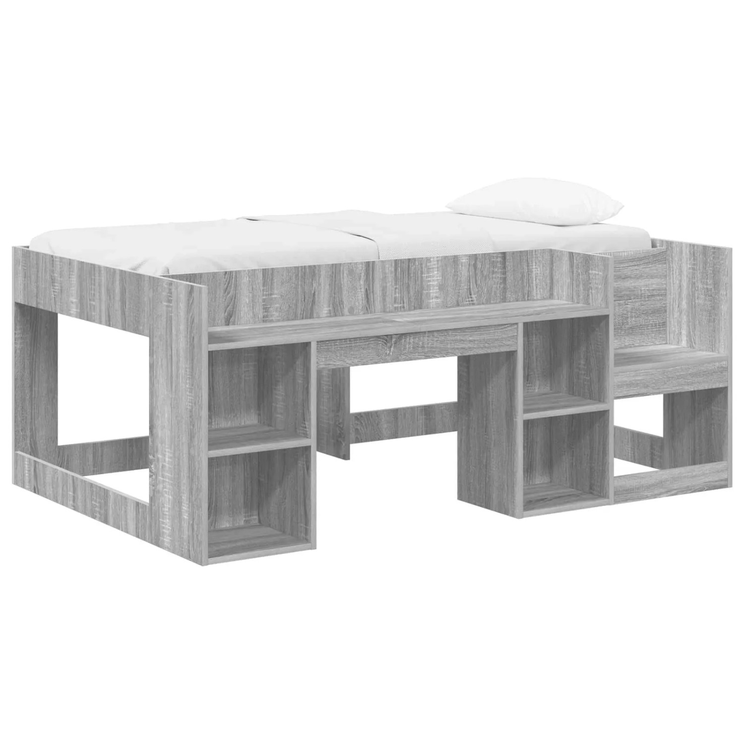 vidaXL Kinderbettgestell mit Stauraum Grau Sonoma 80 x 160 cm 3422624