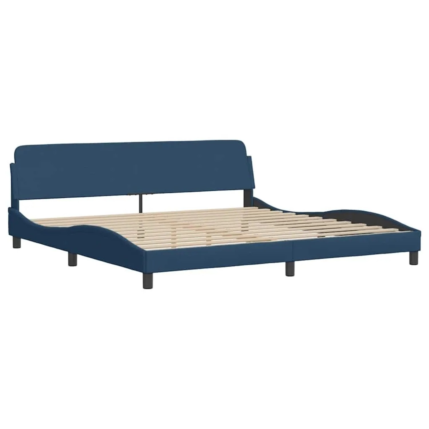 vidaXL Bettgestell Dover Blau 200x200 cm Stoff 373251 günstig online kaufen