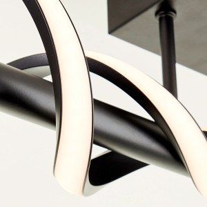 Moderne, schwarze LED-Deckenleuchte Amalie, 95 cm, für Innenräume.