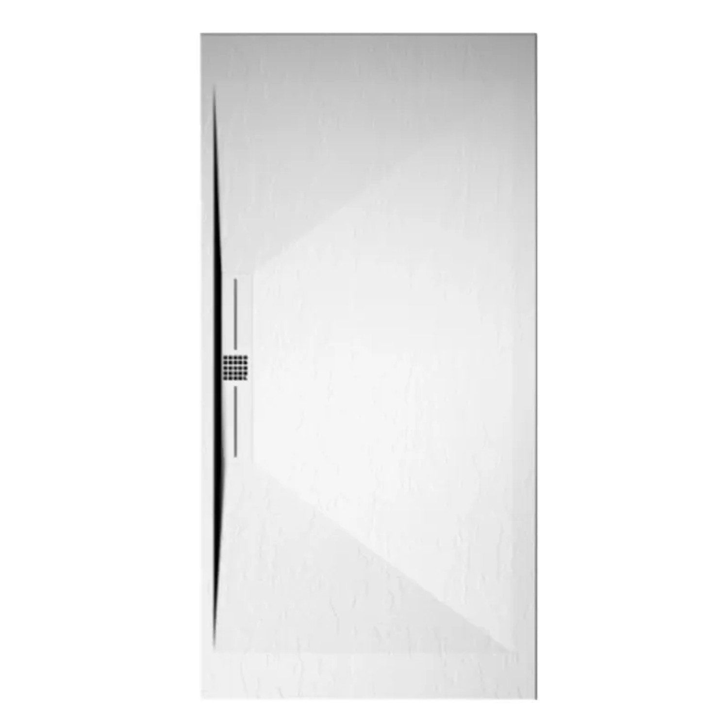 Mirlo Mineralguss Duschwanne Extra Flach Edis  Weiß Ablaufschutz Chrom 70x170cm