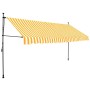 Weiße und orange gestreifte Einziehbare Markise 400 cm. Handbetrieben, Sonnenschutz.