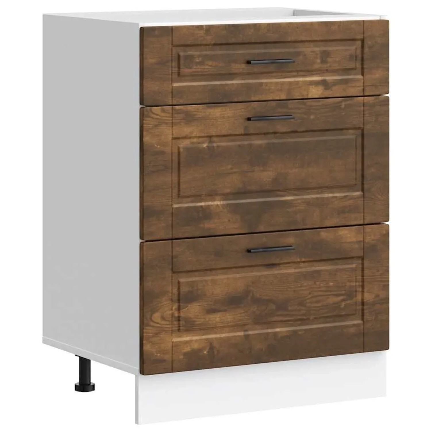 DELUKE Küchenunterschrank SAMU Räuchereiche 60x46x81,5cm Küche Unterschrank Mit Schublade
