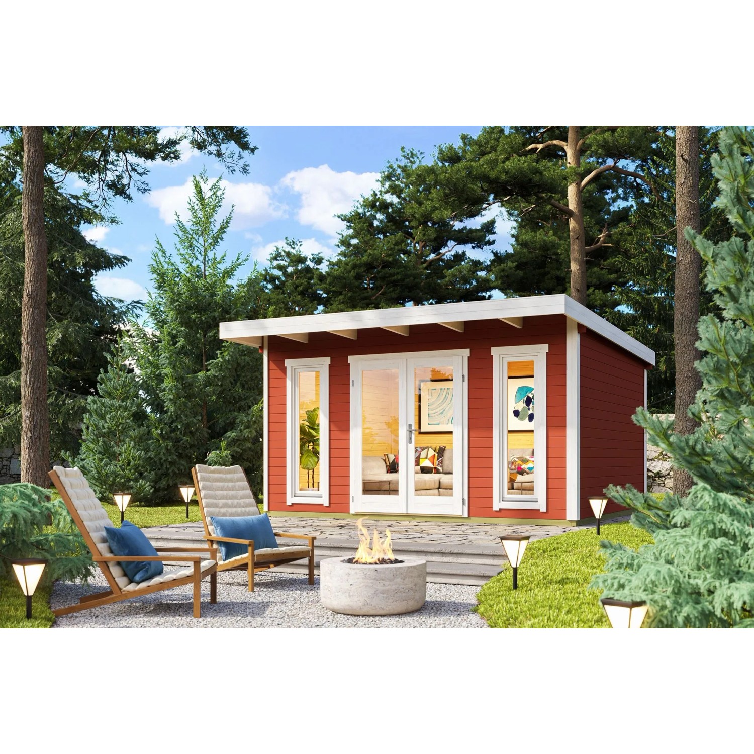 Lasita Gartenhaus Sicily 1 Schwedenrot 410 cm x 350 cm