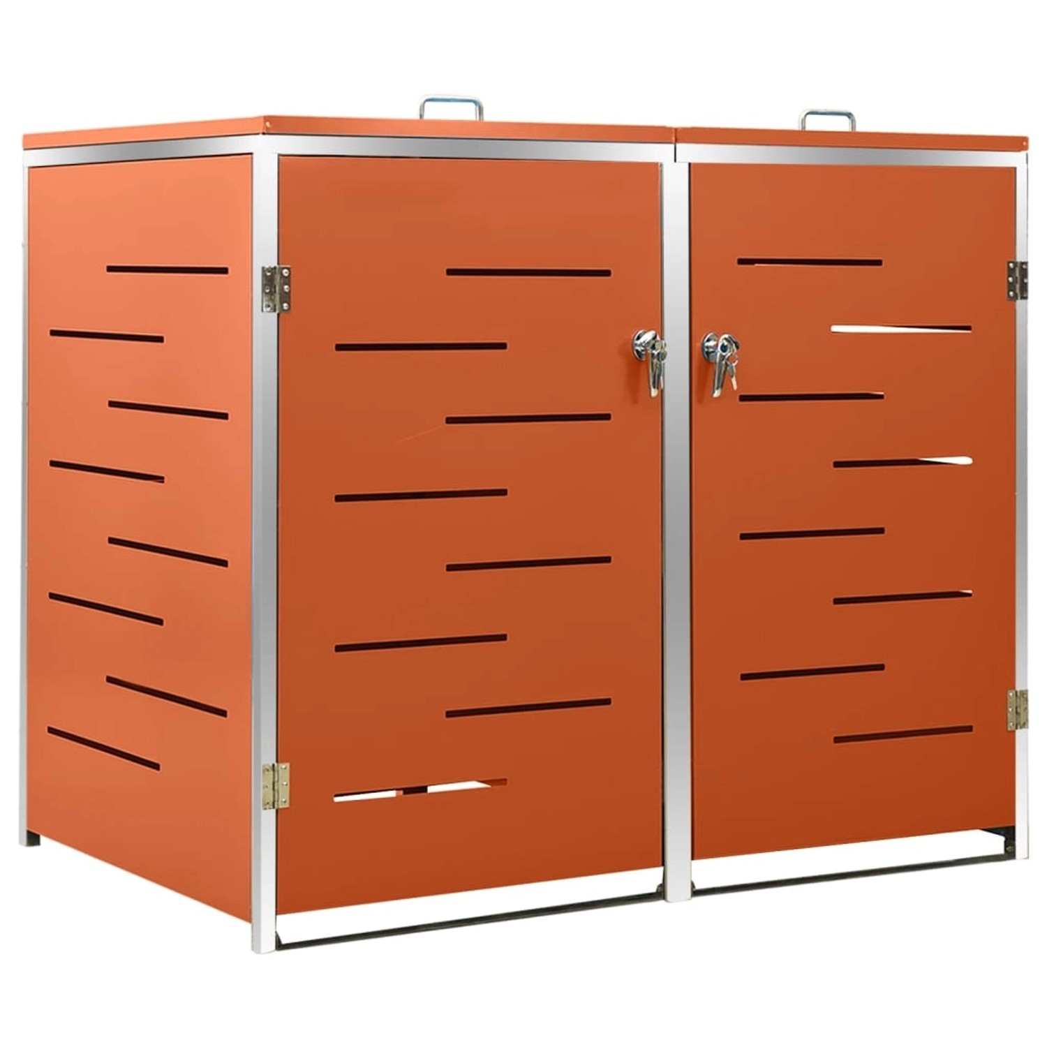 vidaXL Mülltonnenbox Edelstahl für 2 Tonnen 138x77,5x115,5 cm