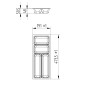 Techn. Zeichnung SOTECH ORGA-BOX-3 Besteckeinsatz Anthrazit. Maße: B 191mm, T 473mm, H 50,5mm. Küchen-Ordnungssystem.