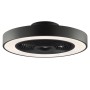 Schwarze LED-Deckenleuchte Catania mit Ventilator, Ø 48,6 cm. Moderne Deckenlampe mit Licht und Kühlung.