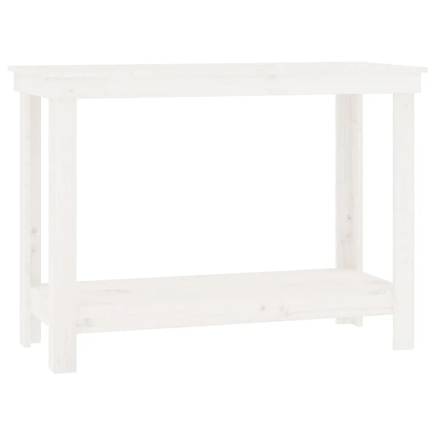 vidaXL Werkbank Weiß 110x50x80 cm Massivholz Kiefer 822502