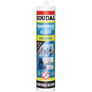 Soudal Transparent Kleber, 310g Tube, für unsichtbare Montagearbeiten im Innenbereich.