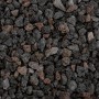 Nahaufnahme von Lavasplitt Glut-Schwarz (8-16mm) im PE-Sack, Zierkies für Garten und Landschaftsbau.