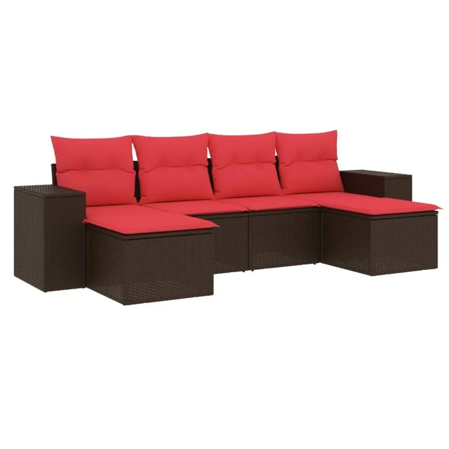 vidaXL 6-Tlg Gartensofa-Set mit Kissen Braun Polyrattan 3222923 günstig online kaufen