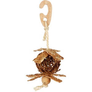 Trixie Weidenball Natural Living, Vogelspielzeug mit Nistmaterial, Ø 5,5/18cm, zum Knabbern und Spielen.