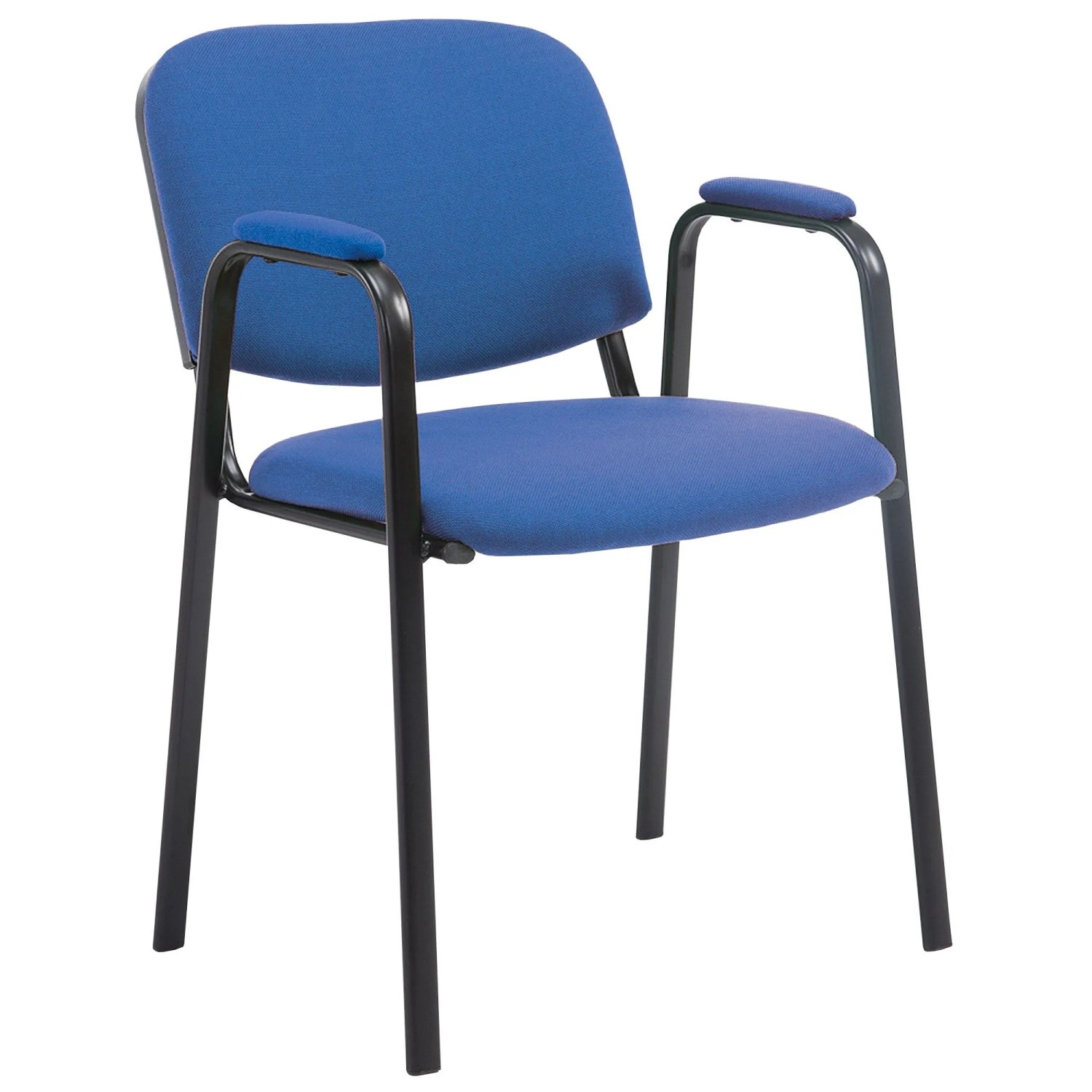 DELUKE Besucherstuhl ZAGREB Stoff Blau 53x55x79cm Konferenzstuhl Wartezimmerstuhl Bürostuhl