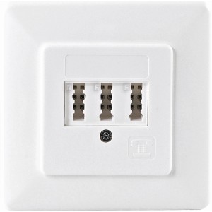 Schwaiger TAE Anschlussdose TDU2238 für Unterputzmontage, weiße Abdeckung.