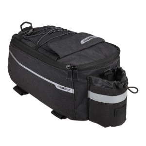Relaxdays Gepäckträgertasche Polyester Aluminium Schwarz Wasserdicht Isolierend Reflektierend 15 cm x 16 cm x 38 cm 360 g