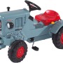 BIG Traktor Eicher Diesel ED 16 Trettraktor, blau mit rotem Sitz und schwarzen Reifen.