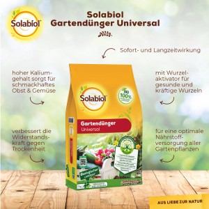 Solabiol Gartendünger Universal, 5 kg Packung für Gartenpflanzen.