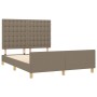 Stoff-Bettgestell Taupe (140x200 cm) mit Kopfteil. Modernes Design für Schlafzimmer.
