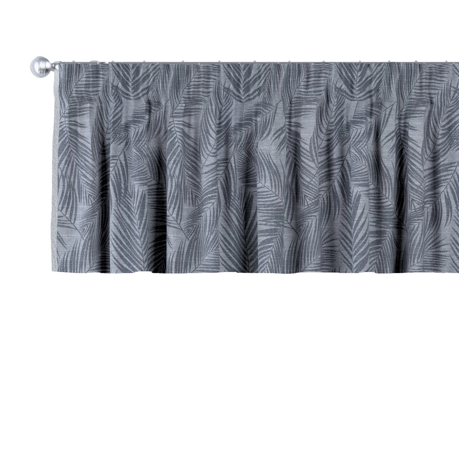 Dekoria Kurzgardine mit Kräuselband aus Stoffkollektion Flowers in Graphite-Silbern in 390 x 40 cm