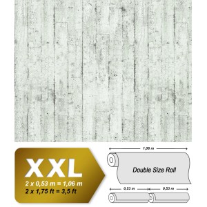 EDEM Holz Tapete in Weiß, Grau und Anthrazit mit Shabby Chic Optik. Dekorative Vliestapete.