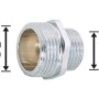 Verchromter Gewinde-Reduziernippel aus Messing, Ø 21 mm x Ø 16,7 mm, für Gewindefittings.