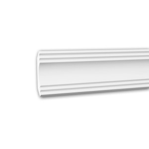 Weiße PROFHOME Eckleiste aus Polyurethan, 2 m Deckenleiste / Stuckleiste.