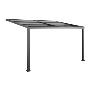 Vente-unique Anlehnende Pergola Izeda Anthrazitgrau 400 cm