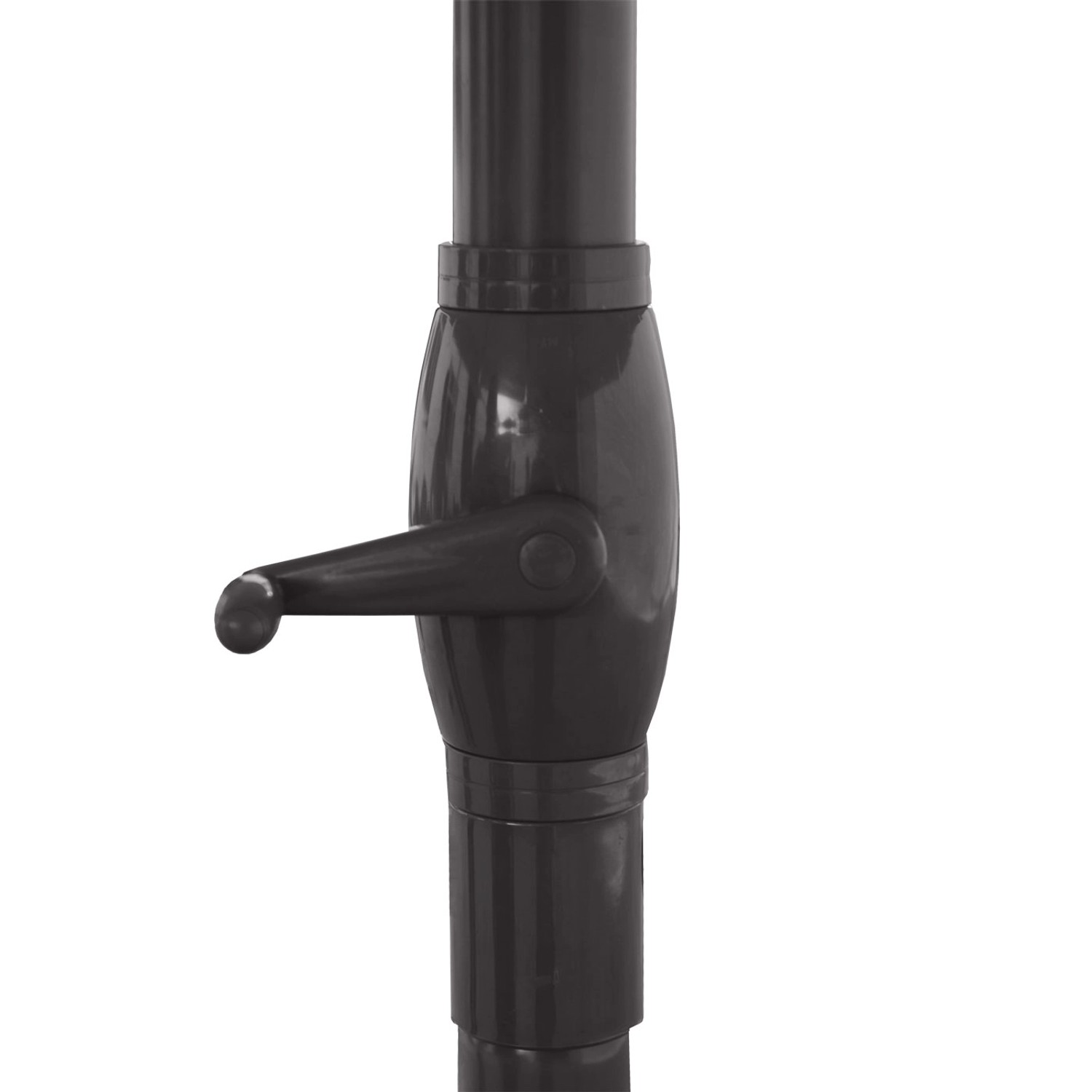 Detailaufnahme: Kurbelmechanismus des grünen MCW Sonnenschirms Carpi Pro Ø5m.