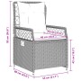 vidaXL Garten-Essgruppe, 5-teilig, braunes Poly Rattan, mit Maßen des Sessels.