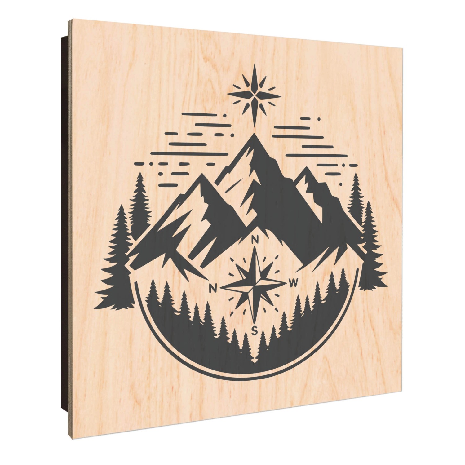 Banjado Großer Schlüsselkasten Holz 30x30cm Schwarz Scharnier Links 50 Hake günstig online kaufen