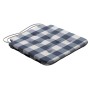Dekoria Stuhlkissen Christoph, weiß-dunkelblau kariert, mit Bindebändern, 42x41x3,5 cm.