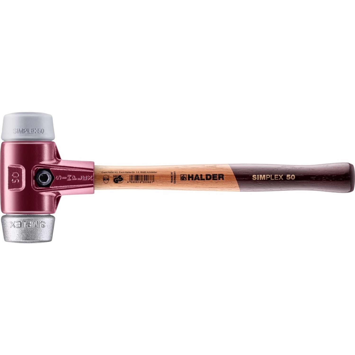 Halder Simplex Schonhammer Ø 50 mm TPE-mid Grau   Weichmetall mit Tempergus günstig online kaufen