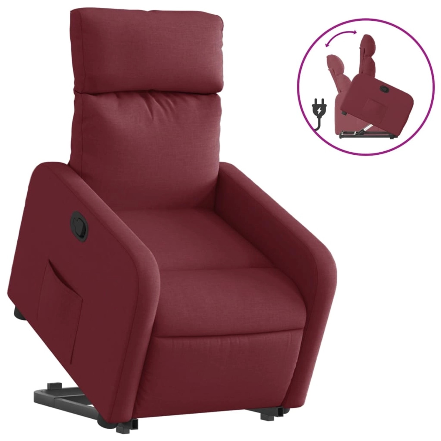 vidaXL Relaxsessel mit Aufstehhilfe Weißrot Stoff Modell 20 günstig online kaufen