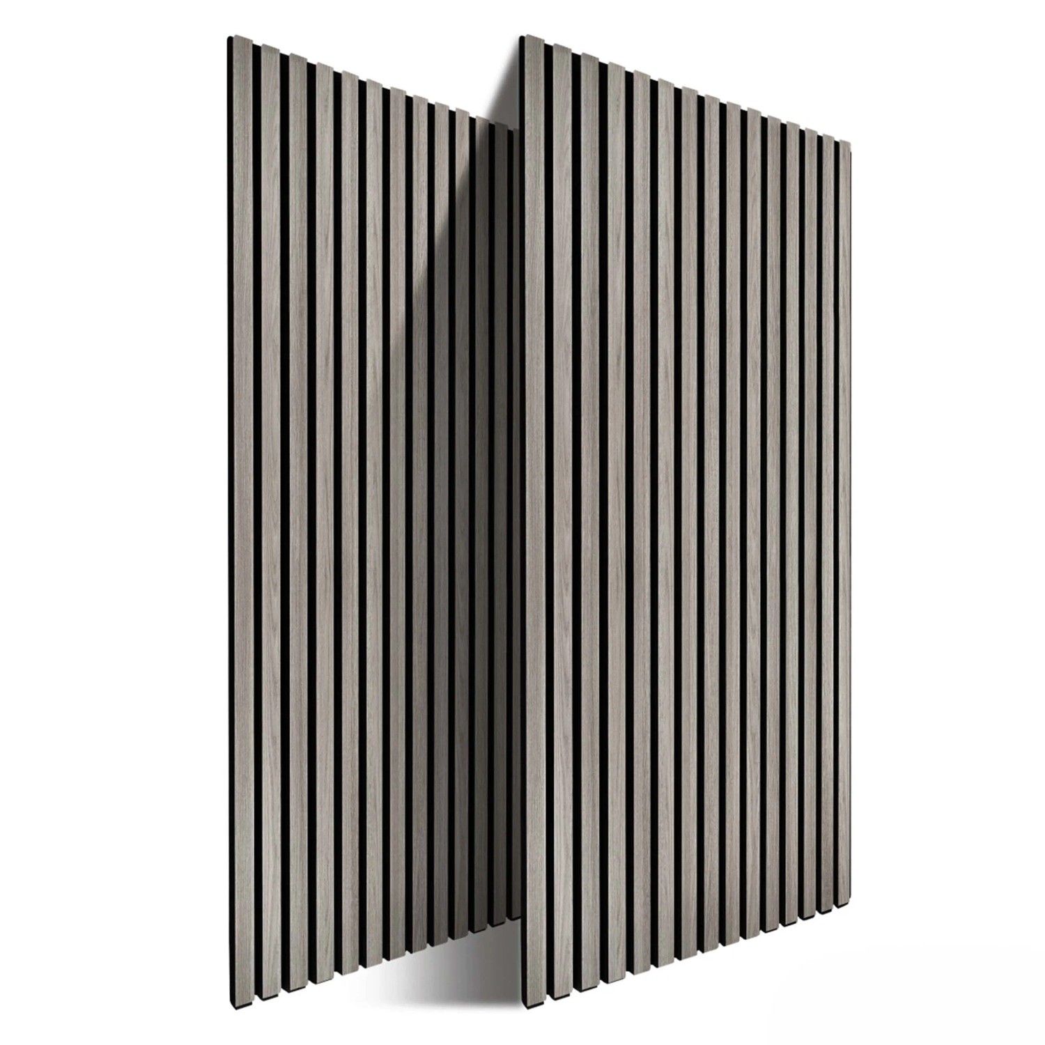 Relaxdays Akustikpaneele 2er Pack MDF Eiche Dunkelgrau Schallschluckend 120 cm x 60 cm x 2 cm 5,3 kg