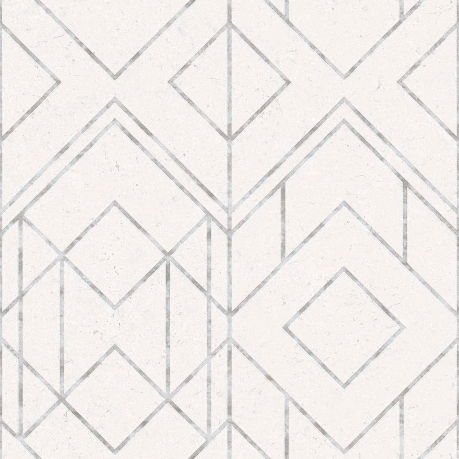 Bricoflor Geometrische Tapete Weiß Silber Vlies Mustertapete Der 20er Jahre für Schlafzimmer und Wohnzimmer Art Deco Vli...