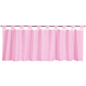 Pinke Bistrogardine Noella mit Schlaufen, 160x45 cm, für eine gemütliche Fensterdekoration.